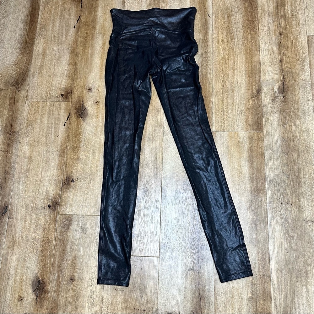 SPANX Faux Leather Black Leggings Size Small - Picture 5 of 11